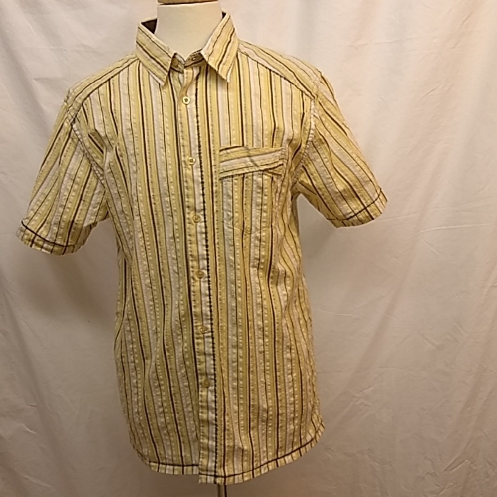 Prana Mens Short Sleeve Shirt Lg